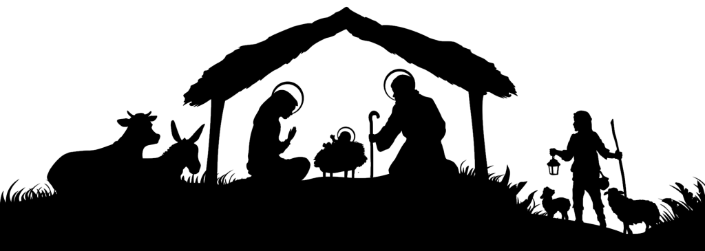Nativity scene silhouette