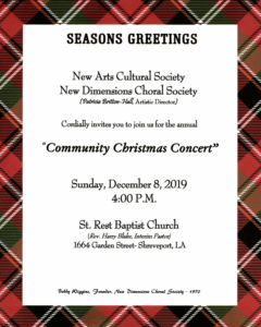 Community Christmas Concert 2019 flyer